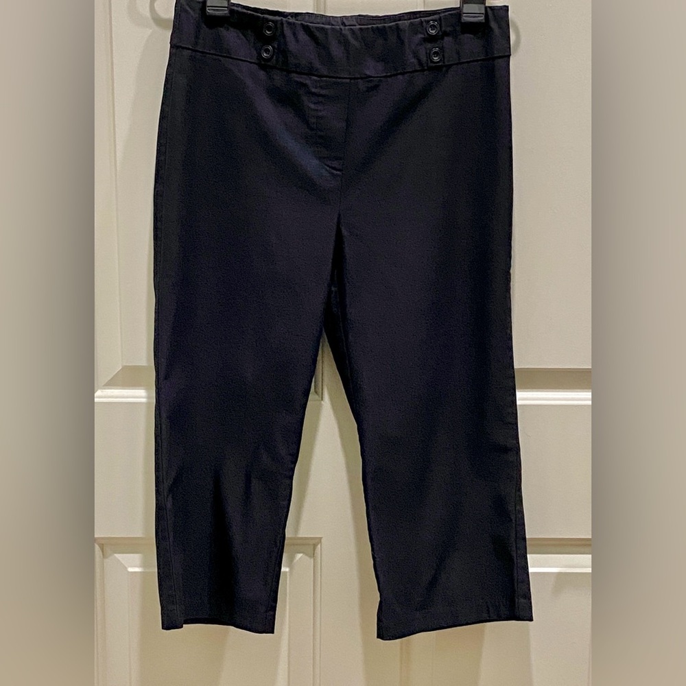 Rekucci Black Minimalist SZ 10 Business Casual Summer Office Chic Crop Pants